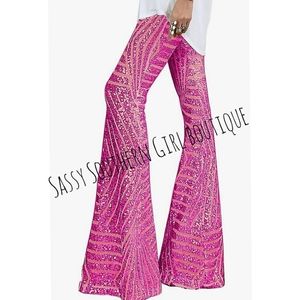 🆕⭐Hot pink sequin flared pants